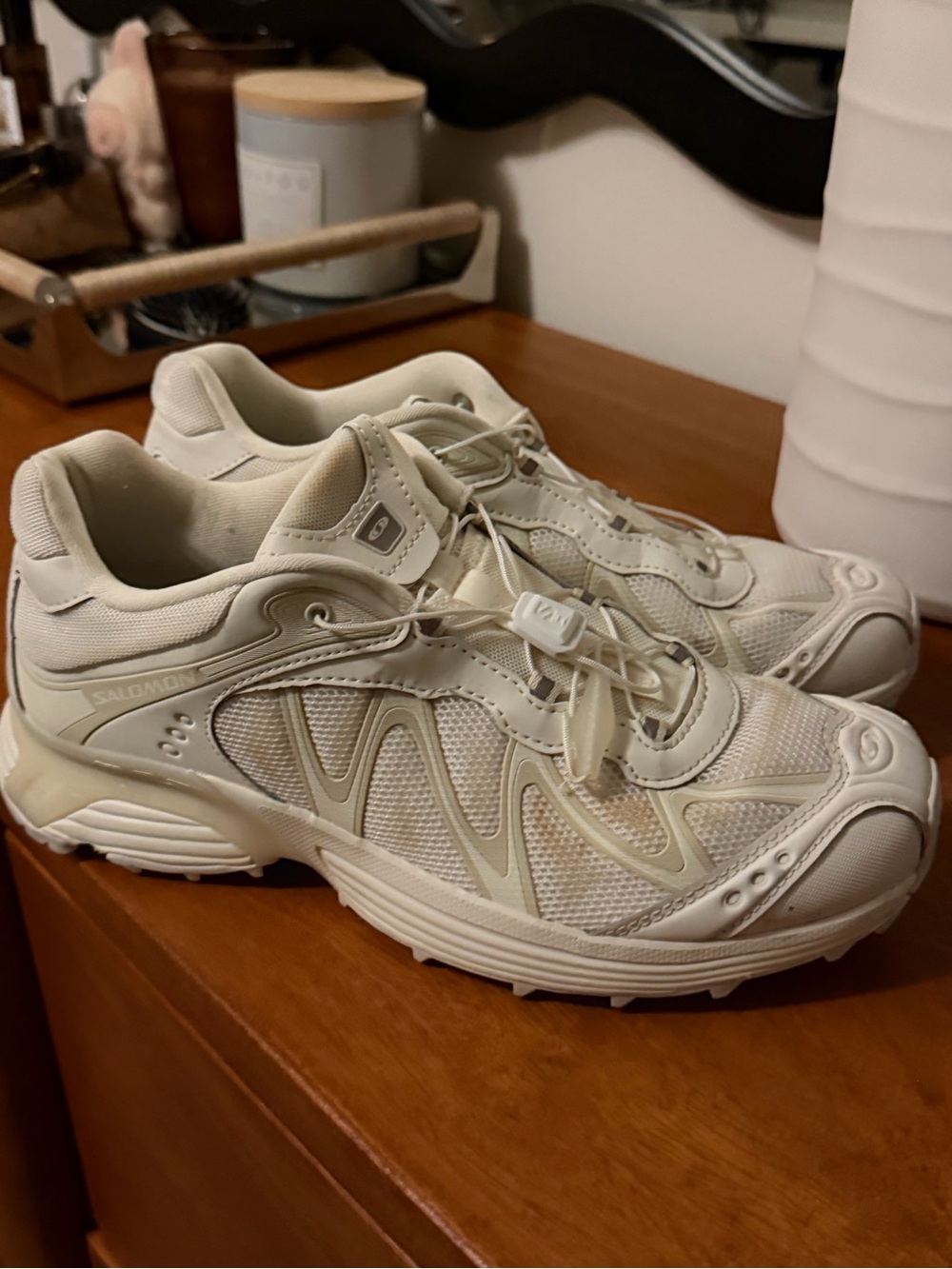 Salomon Off-White/Cream Trail Running Sneakers